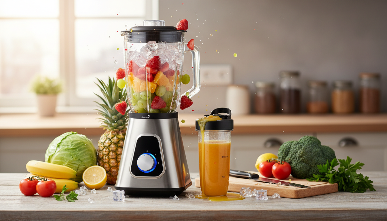 1300W Smoothie Blender: Glass Jar + Travel Cup