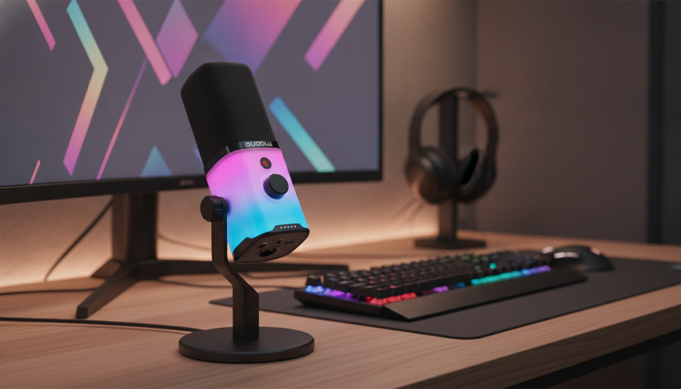 USB/XLR Dynamic Gaming Mic: RGB, Mute, Noise Cut