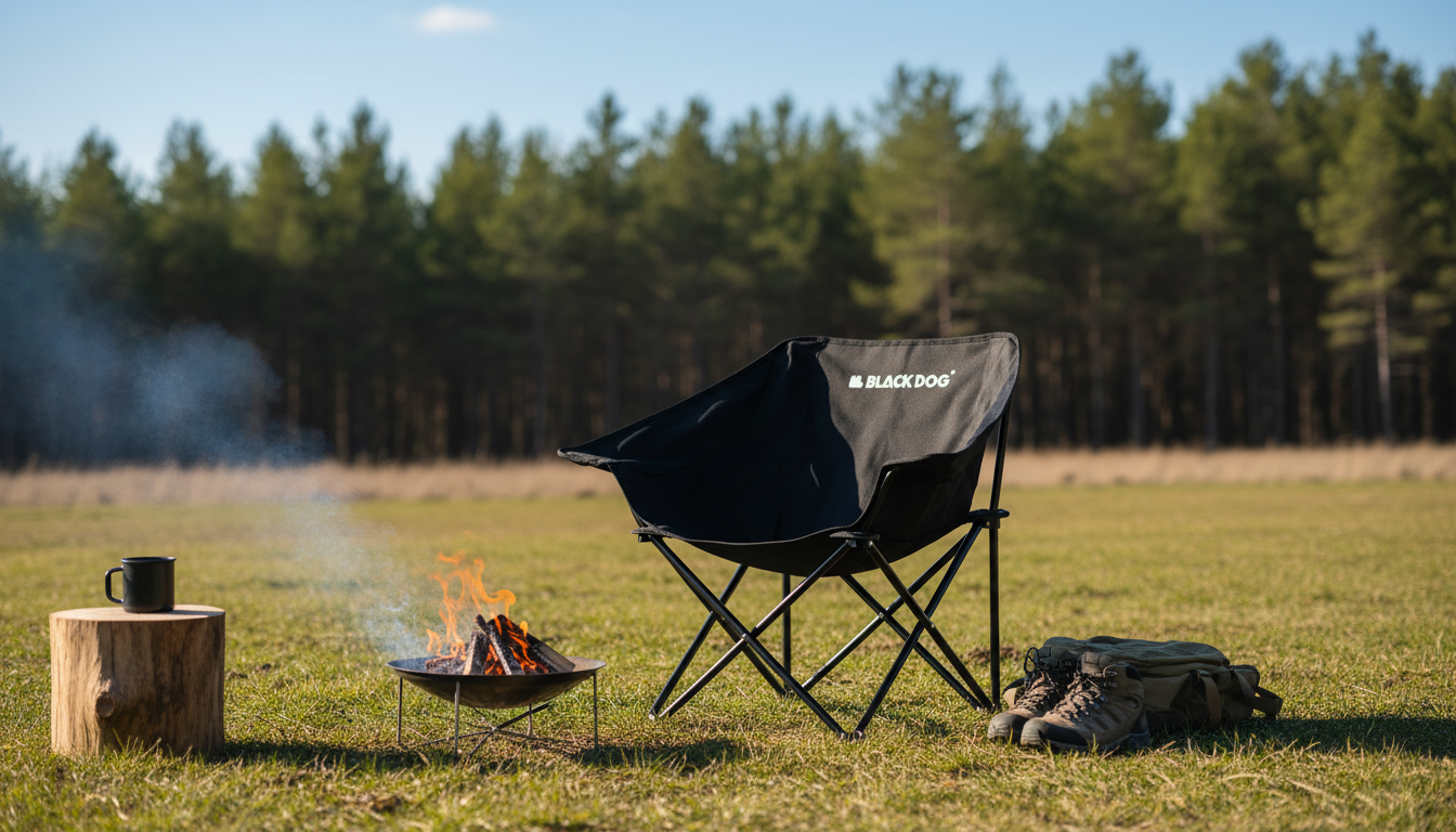 Widened Folding Moon Chair: Thick Oxford for Camp & Beach